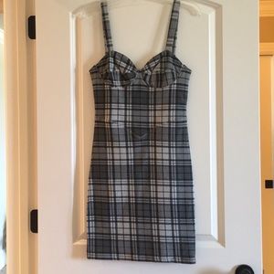 Grey Plaid Dress